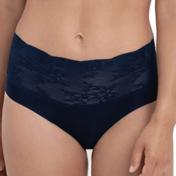 Anita High Waist Lace Briefs Mørkblå