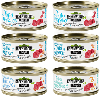 Greenwoods Blandet prøvepakke tunfisk 6 x 70 g