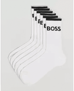 Boss Strømper 6P Quarter Stripe Hvit