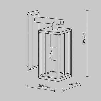 Maytoni vegglampe Cell, grafitt, IP65