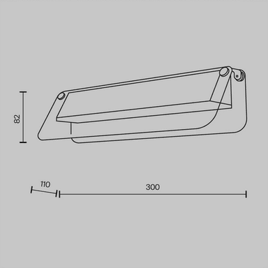 Maytoni LED-vegglampe FLAT, grå/messing