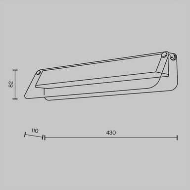 Maytoni LED-vegglampe FLAT, grå/messing
