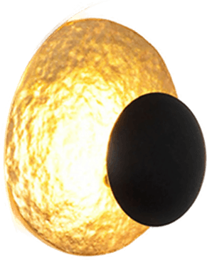 Holländer Satellite vegglampe, Ø 19 cm svart-gull