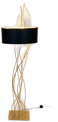 Holländer Elba oval gulvlampe, gull/svart