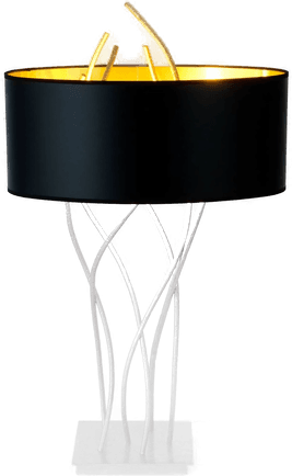 Holländer Elba oval bordlampe, gull/svart