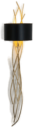 Holländer Elba lungo vegglampe, gull/sort