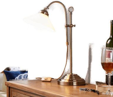 Lindby Otis bordlampe, antikk messing, 60 cm