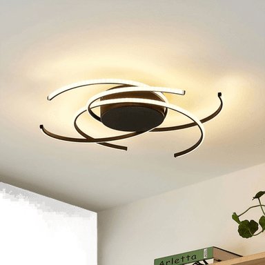 Lindby Hamza LED-taklampe, Ø 49 cm, svart