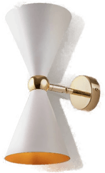 Maytoni Vesper vegglampe, hvit/gull