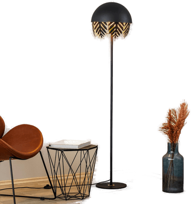 Lucande Aparas gulvlampe svart-gull