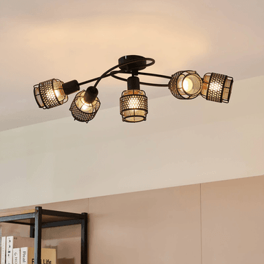 Lindby Eudoria taklampe svart/gull