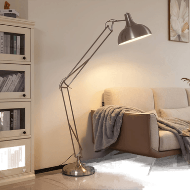 Lindby gulvlampe Leia, sølv, 180 cm