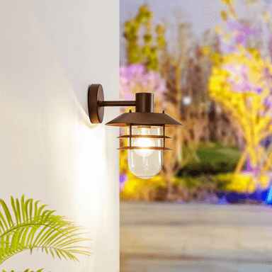 Lindby Meliora utendørs vegglampe, rustbrun, E27