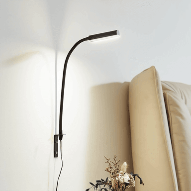 Lindby LED-leselampe Flexola, svart