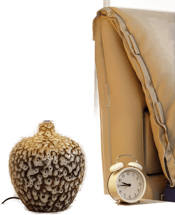 Lindby Thalassia bordlampe, svart/hvit, Ø 26 cm