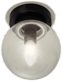 Lucande Badolo taklampe, svart, Ø 15 cm