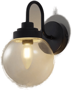 Lucande Badolo vegglampe, svart, 25 cm høy