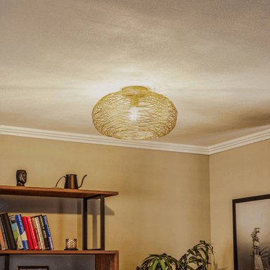 Lindby Kaviya taklampe, gullfarget, Ø 40 cm