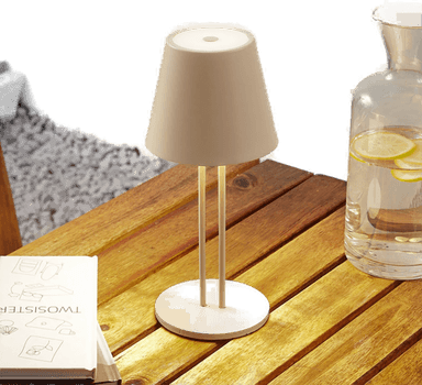 Lindby Janea TWIN bordlampe, beige