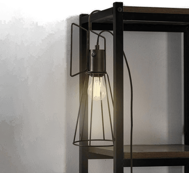 Lindby Tharion bordlampe, svart, Ø 15,4 cm