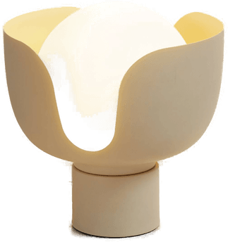 Lindby Fiora bordlampe, beige, Ø 20 cm