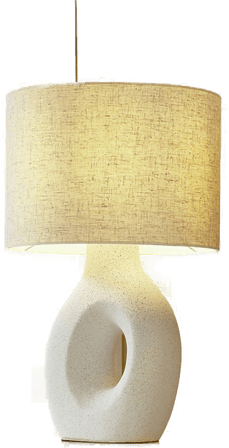 Lindby Thalassia bordlampe, hvit, Ø 30 cm