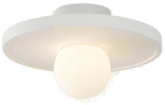 Lindby Nielson vegglampe, hvit, Ø 28 cm