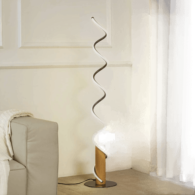 Lindby LED-gulvlampe Spiraali, grå