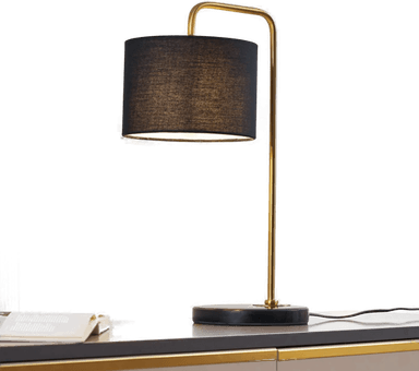 Lindby Hillary bordlampe, svart/gull