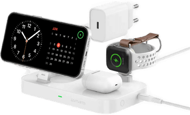4Smarts 3-i-1 Qi2 Trådløs Ladestasjon