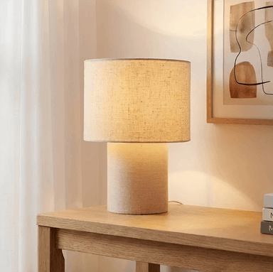 Lindby bordlampe Elfie, Ø 23 cm, beige