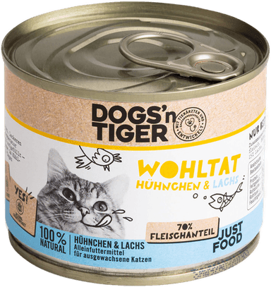Dogs'n Tiger Adult Cat Kylling og Laks 12 x 200 g
