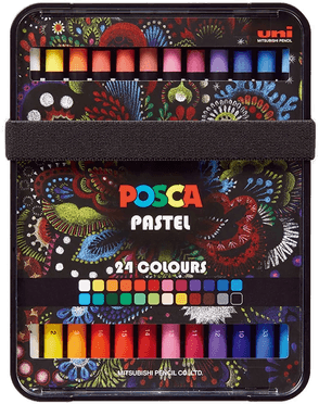 Pastellkritt Uni Posca sett med 24 farger