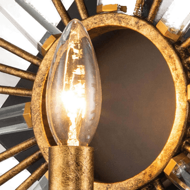 Elstead Sun King-vegglampe, gullfarget