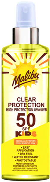 Malibu Kids Clear Protection Sun Spray SPF 50 250 ml
