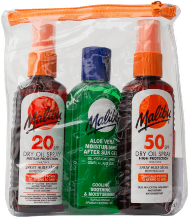 Malibu Travel Pack Dry Oil Spray SPF20 & SPF50