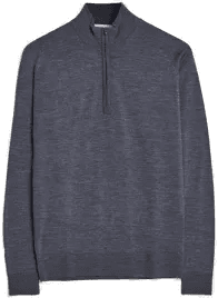 John Smedley Barrow Half Zip Charcoal