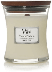 Woodwick White Teak Mini