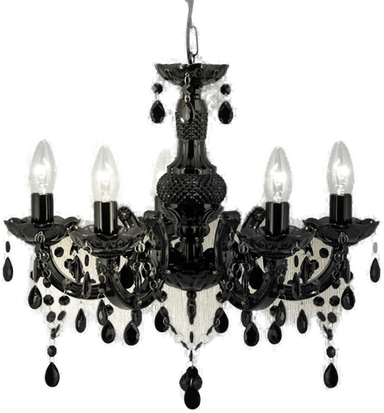 Searchlight Lysekrone Marie Therese, svart