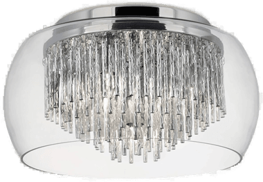 Searchlight Curva Glass-taklampe