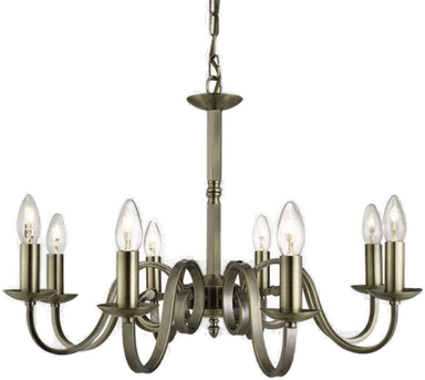 Searchlight Richmond lysekrone messing antikk