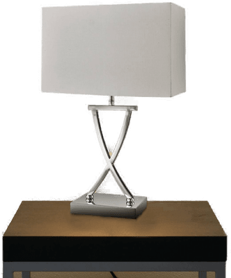 Searchlight Club bordlampe, krom/hvit