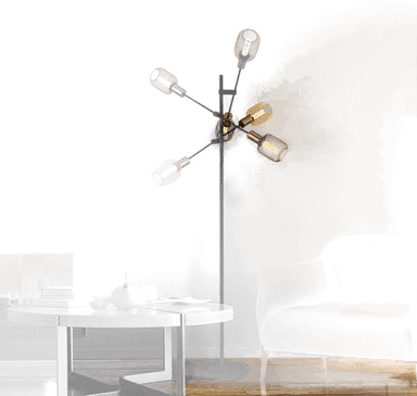 Searchlight Armstrong gulvlampe, svart/messing