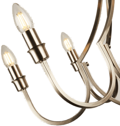 Searchlight Lysekrone Lodge, 8 lys, sølv