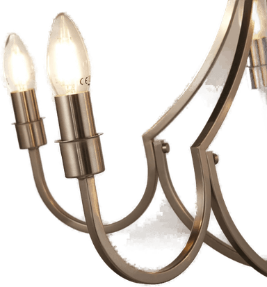 Searchlight Lysekrone Lodge 5-lys sølv