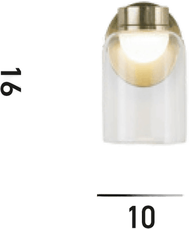 Searchlight LED-vegglampe Highball, messingfarget