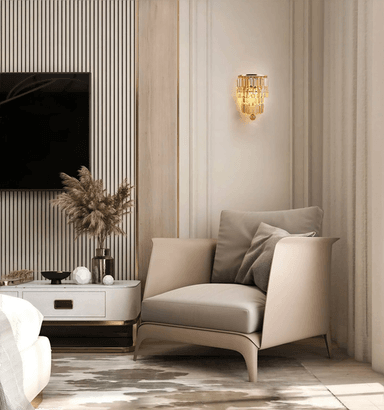 Searchlight Empire vegglampe, messing/amber