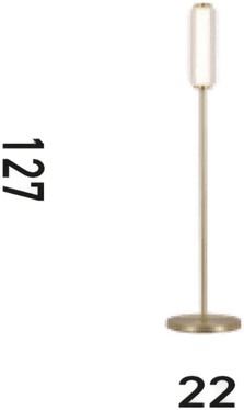 Searchlight LED-gulvlampe Mod, messingfarget