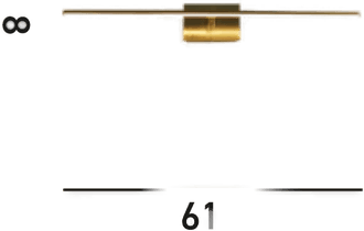 Searchlight LED-vegglampe Amalfi 61 cm messing