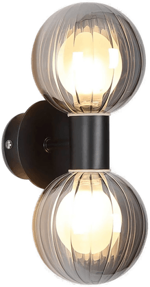 Searchlight Vegglampe Lumisphere svart/røykgrå